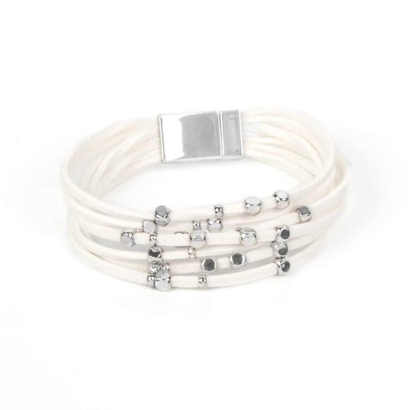 Paparazzi Jewelry - Clustered Constellations - White Bracelet - Vintage - Picture 2 of 4